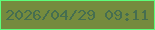 文字の大きさ：1、枠の色：5dfd7b、背景の色：758b3e、文字の色：466e50 無料ブログパーツのブログ時計