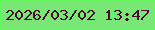 文字の大きさ：3、枠の色：5dff55、背景の色：79e776、文字の色：4c0833 無料ブログパーツのブログ時計