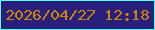 文字の大きさ：1、枠の色：5dfff3、背景の色：291f7d、文字の色：cb870b 無料ブログパーツのブログ時計