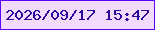 文字の大きさ：4、枠の色：5e02f9、背景の色：f3dbfd、文字の色：2a0ba2 無料ブログパーツのブログ時計