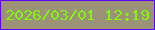 文字の大きさ：4、枠の色：5e02fc、背景の色：9c9278、文字の色：81f809 無料ブログパーツのブログ時計