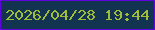 文字の大きさ：1、枠の色：5e04dd、背景の色：133450、文字の色：9fbd38 無料ブログパーツのブログ時計