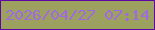 文字の大きさ：5、枠の色：5e05a6、背景の色：9da15f、文字の色：9f69e3 無料ブログパーツのブログ時計