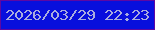 文字の大きさ：5、枠の色：5e07a2、背景の色：080fdd、文字の色：a9acde 無料ブログパーツのブログ時計