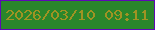 文字の大きさ：2、枠の色：5e09b5、背景の色：2a862b、文字の色：9f9323 無料ブログパーツのブログ時計