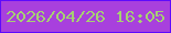 文字の大きさ：3、枠の色：5e0afc、背景の色：a840dd、文字の色：a6d072 無料ブログパーツのブログ時計