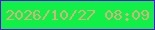 文字の大きさ：1、枠の色：5e0bdf、背景の色：10f047、文字の色：d6b27f 無料ブログパーツのブログ時計