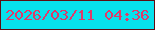 文字の大きさ：5、枠の色：5e0c11、背景の色：07e1ec、文字の色：e03969 無料ブログパーツのブログ時計
