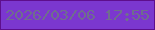 文字の大きさ：1、枠の色：5e0e8d、背景の色：7b37cf、文字の色：6f6d8e 無料ブログパーツのブログ時計