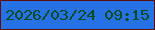 文字の大きさ：1、枠の色：5e0f05、背景の色：2771e7、文字の色：0a4d24 無料ブログパーツのブログ時計