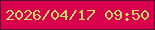文字の大きさ：2、枠の色：5e0f2e、背景の色：da014c、文字の色：c2de6a 無料ブログパーツのブログ時計