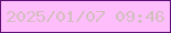 文字の大きさ：2、枠の色：5e0f76、背景の色：febefc、文字の色：d2bebd 無料ブログパーツのブログ時計