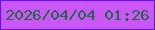 文字の大きさ：3、枠の色：5e10fe、背景の色：cc57f8、文字の色：1d6a3e 無料ブログパーツのブログ時計