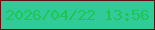 文字の大きさ：3、枠の色：5e110e、背景の色：31cb99、文字の色：1dc74f 無料ブログパーツのブログ時計