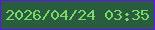 文字の大きさ：5、枠の色：5e13f5、背景の色：295d3e、文字の色：7ada69 無料ブログパーツのブログ時計