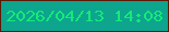 文字の大きさ：1、枠の色：5e1805、背景の色：0da58e、文字の色：15ea79 無料ブログパーツのブログ時計