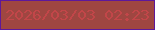 文字の大きさ：3、枠の色：5e189a、背景の色：9f4641、文字の色：c24649 無料ブログパーツのブログ時計