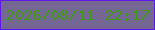 文字の大きさ：5、枠の色：5e18e8、背景の色：756794、文字の色：439918 無料ブログパーツのブログ時計