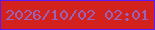 文字の大きさ：2、枠の色：5e19f8、背景の色：d3221d、文字の色：9a63b9 無料ブログパーツのブログ時計