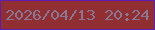 文字の大きさ：4、枠の色：5e1db1、背景の色：912e32、文字の色：8a7793 無料ブログパーツのブログ時計