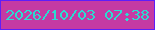 文字の大きさ：1、枠の色：5e1ef9、背景の色：c53aa3、文字の色：2bdcd0 無料ブログパーツのブログ時計