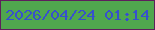 文字の大きさ：5、枠の色：5e1f5c、背景の色：50a74e、文字の色：3750cd 無料ブログパーツのブログ時計