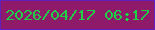文字の大きさ：5、枠の色：5e1fbc、背景の色：901a6a、文字の色：1cd146 無料ブログパーツのブログ時計