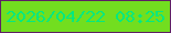 文字の大きさ：2、枠の色：5e2065、背景の色：72de1f、文字の色：04e87f 無料ブログパーツのブログ時計