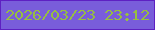 文字の大きさ：2、枠の色：5e20c2、背景の色：795dda、文字の色：96be42 無料ブログパーツのブログ時計