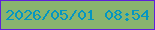 文字の大きさ：2、枠の色：5e20da、背景の色：89b46f、文字の色：0396c2 無料ブログパーツのブログ時計
