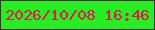 文字の大きさ：2、枠の色：5e2237、背景の色：24ef22、文字の色：ee1150 無料ブログパーツのブログ時計