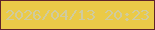 文字の大きさ：5、枠の色：5e232b、背景の色：eaca48、文字の色：d0cb9e 無料ブログパーツのブログ時計