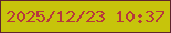 文字の大きさ：2、枠の色：5e232f、背景の色：c7c40b、文字の色：b7383c 無料ブログパーツのブログ時計