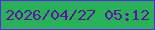 文字の大きさ：5、枠の色：5e23f1、背景の色：28b257、文字の色：5f12a8 無料ブログパーツのブログ時計