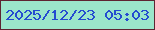 文字の大きさ：1、枠の色：5e2432、背景の色：9be6cb、文字の色：254cd0 無料ブログパーツのブログ時計