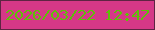 文字の大きさ：2、枠の色：5e2443、背景の色：d53887、文字の色：5dc008 無料ブログパーツのブログ時計