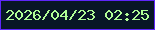 文字の大きさ：4、枠の色：5e26f9、背景の色：081626、文字の色：b1fd96 無料ブログパーツのブログ時計