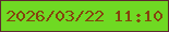 文字の大きさ：5、枠の色：5e2732、背景の色：6fd923、文字の色：84440e 無料ブログパーツのブログ時計