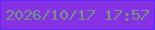 文字の大きさ：4、枠の色：5e28fb、背景の色：8731e4、文字の色：70977b 無料ブログパーツのブログ時計