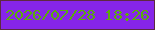 文字の大きさ：2、枠の色：5e2942、背景の色：8625e9、文字の色：5aac0b 無料ブログパーツのブログ時計