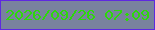 文字の大きさ：1、枠の色：5e29e0、背景の色：79829e、文字の色：2dd90a 無料ブログパーツのブログ時計