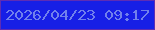 文字の大きさ：5、枠の色：5e2cb4、背景の色：171fe6、文字の色：7180ec 無料ブログパーツのブログ時計