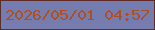 文字の大きさ：5、枠の色：5e2d2a、背景の色：767cae、文字の色：af4e20 無料ブログパーツのブログ時計