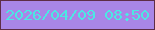 文字の大きさ：1、枠の色：5e2d46、背景の色：a986e7、文字の色：4ce8e3 無料ブログパーツのブログ時計