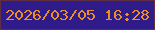 文字の大きさ：4、枠の色：5e2e42、背景の色：2f1b8a、文字の色：eb8e24 無料ブログパーツのブログ時計