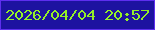 文字の大きさ：3、枠の色：5e2eef、背景の色：1d12a0、文字の色：94ef28 無料ブログパーツのブログ時計