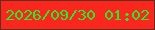 文字の大きさ：3、枠の色：5e3121、背景の色：fb261d、文字の色：22ee2b 無料ブログパーツのブログ時計