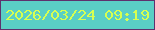 文字の大きさ：3、枠の色：5e316d、背景の色：5acfc5、文字の色：d7ff51 無料ブログパーツのブログ時計