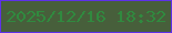 文字の大きさ：4、枠の色：5e31e8、背景の色：475f3b、文字の色：308a3f 無料ブログパーツのブログ時計