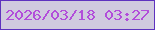 文字の大きさ：3、枠の色：5e32bf、背景の色：d0cadf、文字の色：b24dda 無料ブログパーツのブログ時計